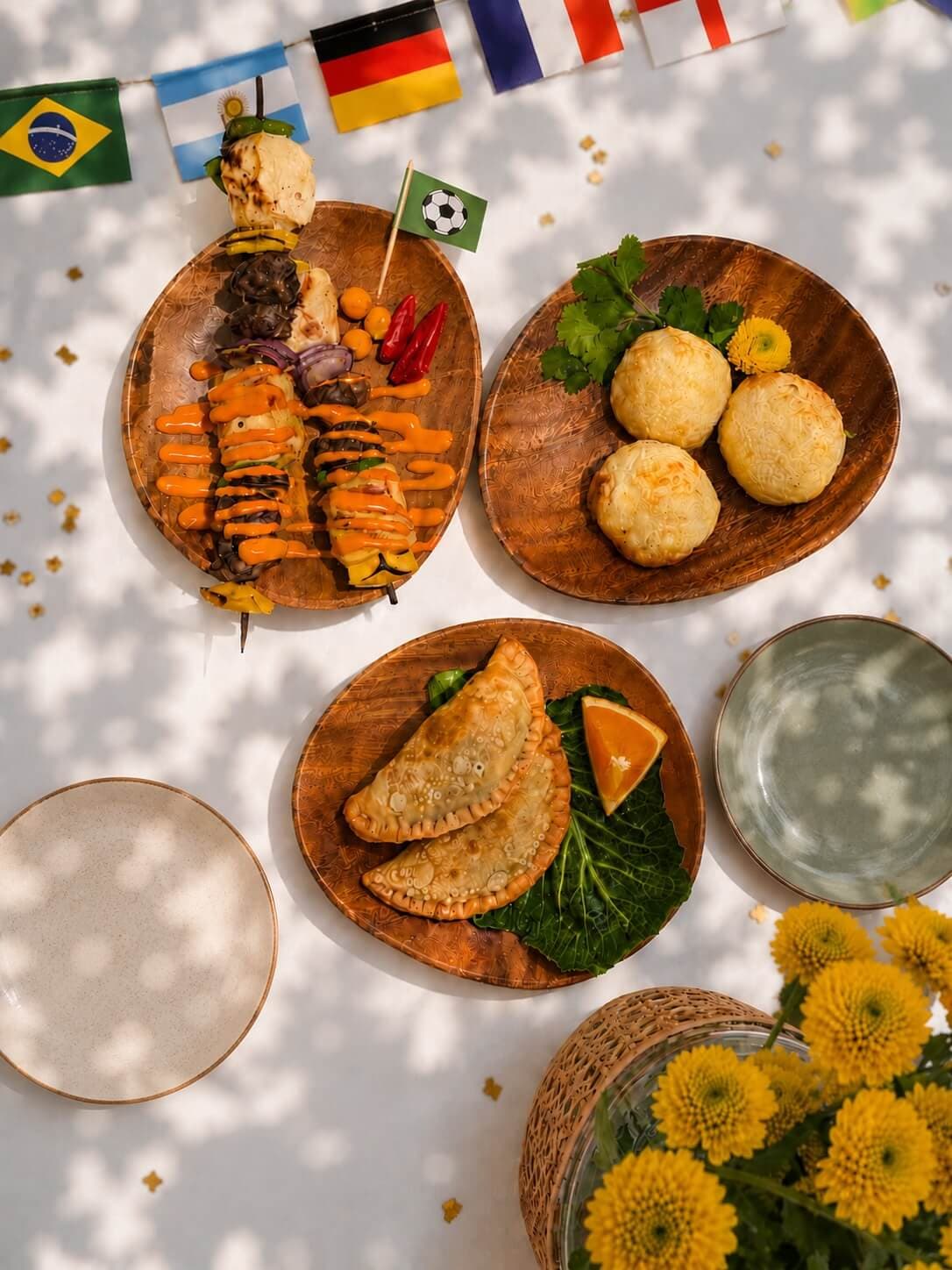 World Cup watch party spread with Chefpost styling and a festive home setup