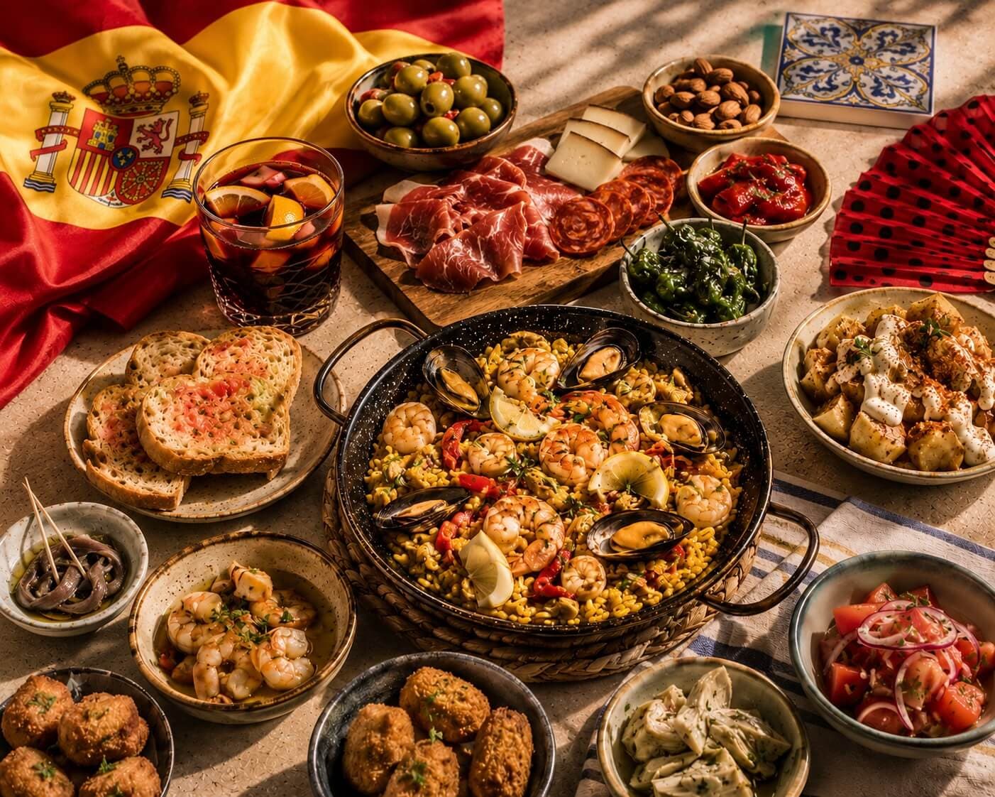 A Mediterranean paella and small plates prepared by a private chef in Fort Lauderdale